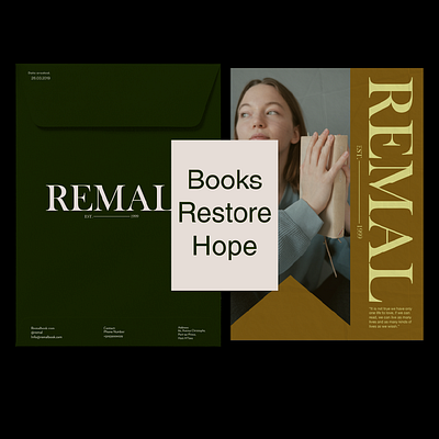 New Visual Identity Remal..(LIBRARY & BOOK branding concept creative design graphic design icon illustration logo ui vector