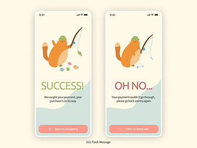 100 Day UI Challenge - Day 11 cat flashmessage mobile ui