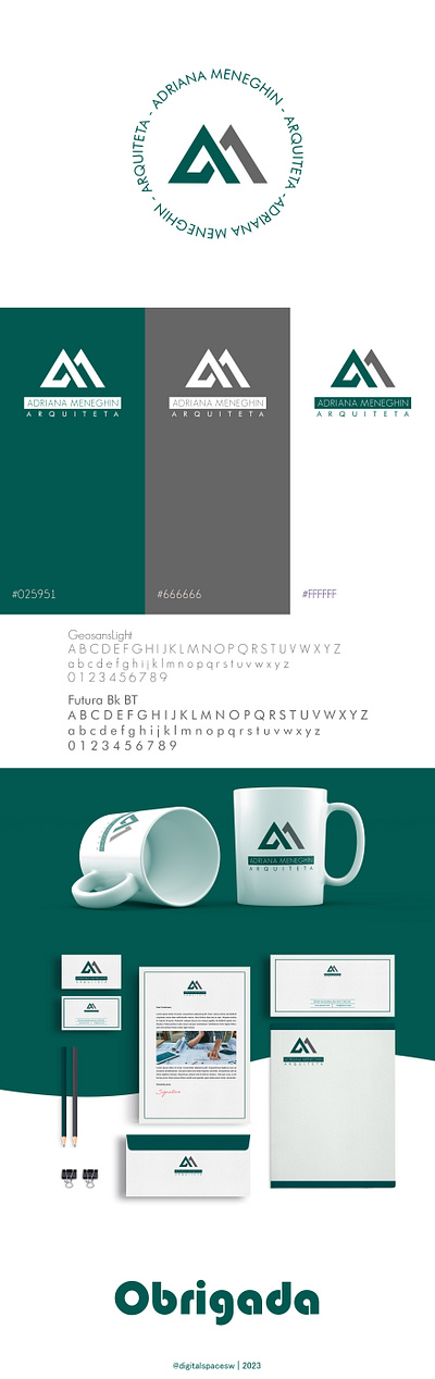 Identidade Visual - Adriana Meneghin branding design designer gráfico graphic design logo typography vector