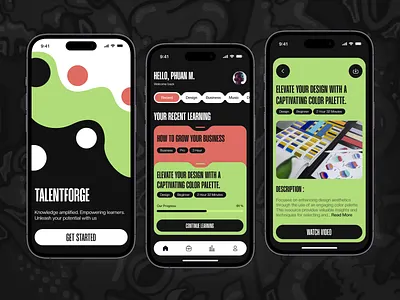 Talentforge - Learning Mobile App class clean design essentials grow inspiration interface learning minimal minimalist mobile mobile app mobile design online skill study talent ui uiux ux
