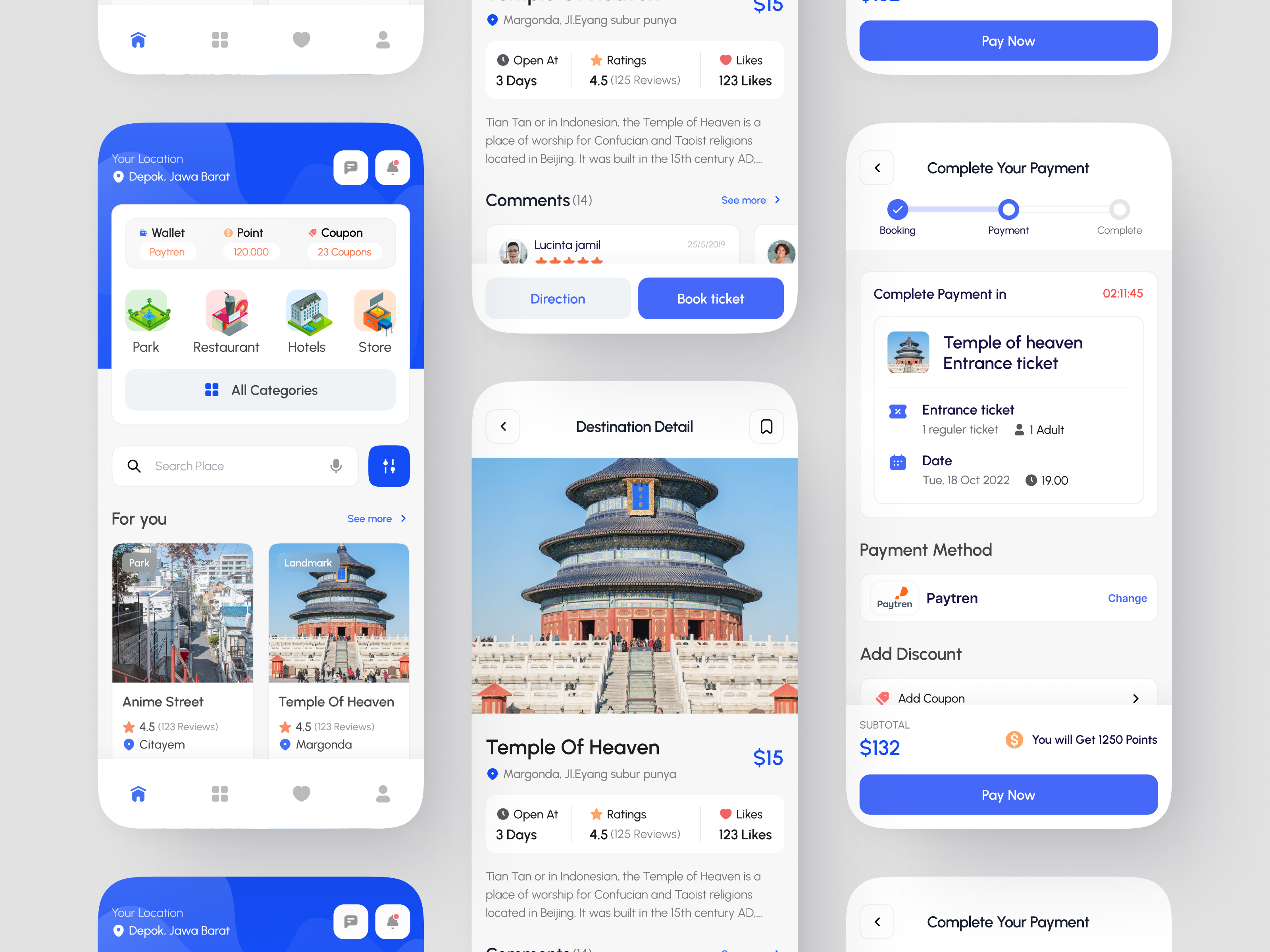Tripin - Travel app adventure app app design booking clean design destination flight flutter mobile mobile app deisgn tourism travel travel app traveling trip ui ui design ui travel vacation