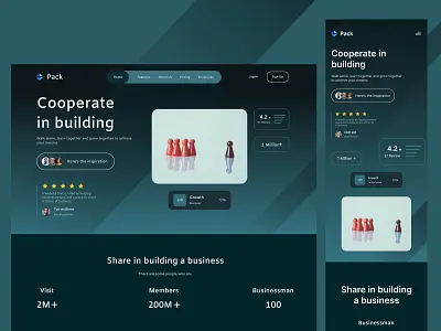 Pack Website Design | Home Page app business website clean design home homepage landing landing page mobile site ui uidesign uidesigner userinterface ux web webpage website