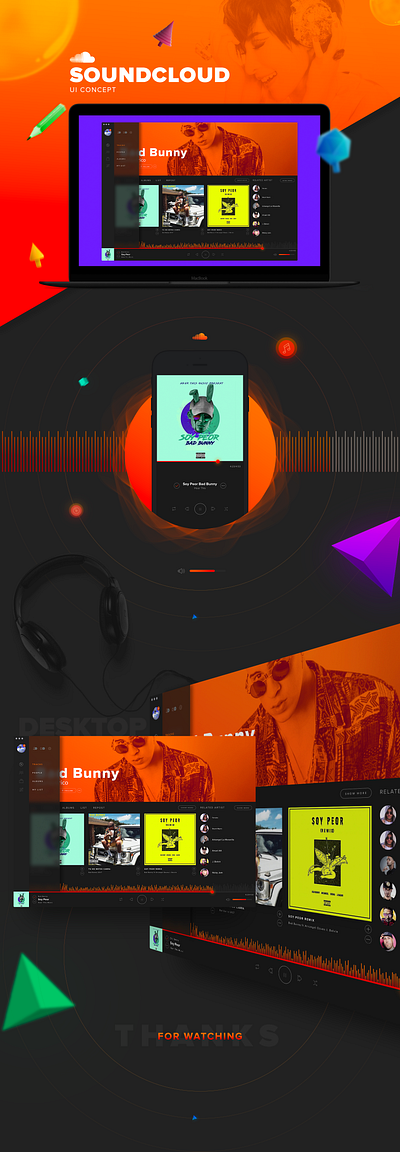 Soundcloud UI concept branding dashboard design digital graphic design leonardoai logo product design soundcloud ui uidesign webapp