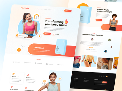 Weight Loss Fitness Product - Landing Page design fitness fitness landing page fitness product gym landing page header landing landing page minimal minimal design product landing page ui ui ux uiux ux web design website website design