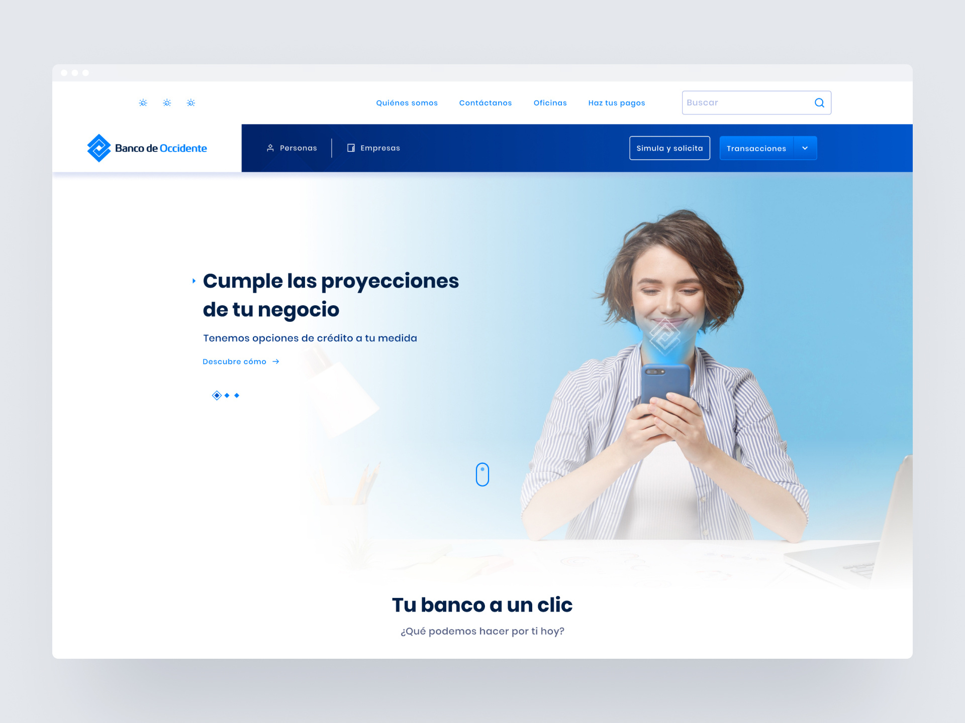 Occidente Bank Landing bancodeoccidente bank branding design digital fintech illustration landing logo productdesign ui uidesign ux uxdesign