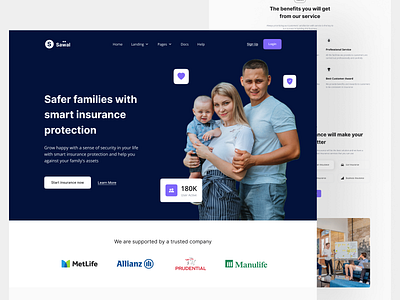 Sawal - Insurance Page consultant design download finance financial fintech healty hero home page insurance investment landing page multipurpose policy protection theme ui userinterface web design webdesign