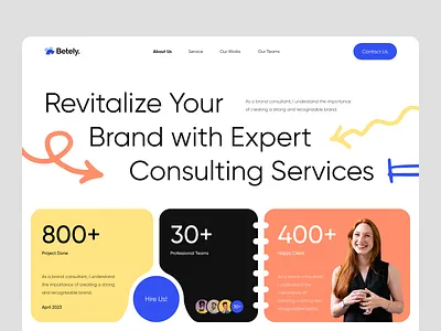 Betely Brand Consultant - Landing Page Hero agency agency landing page agency web clean creative agency digital marketing homepage landing landing page marketing modern pattern web web design webpage website website design