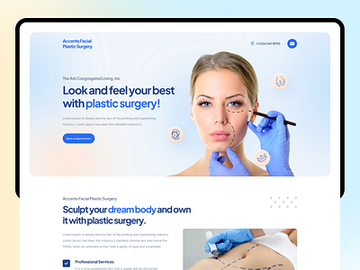 Dr. Plastic Surgery - Landing Page Header Design body shaping body shaping design figma header design landing page medical medical landing page medical web design minimal plastic surgery web design website design