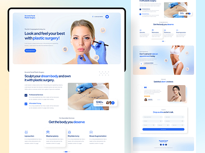 Dr. Plastic Surgery - Landing Page Design body shaping body shaping design design landing page landing page design landingpage medical landing page medical surgery minimal minimal design plastic surgery ui ux web design website landing page