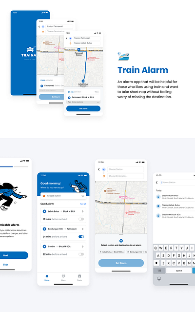 Train Alarm Mobile App product design ui uiux