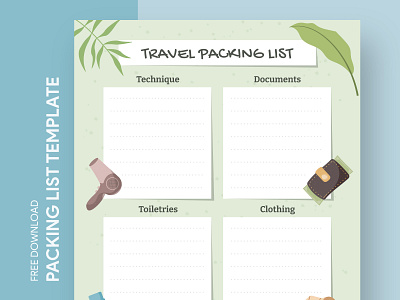 Printable Packing List Free Google Docs Template check checklist docs document google list ms packing print printing template templates todo todolist travel traveling trip vacation word