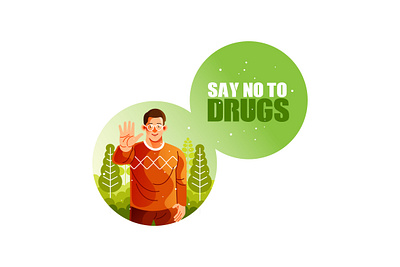 Man Say No to Drugs against
