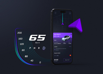 Chub Rent Car App booking app car rent car renting app darkmode darkmodeui design didi digital iosapp logo product design purple ui speedometer tesla tesla model 3 uber ui uidesign velocity waze