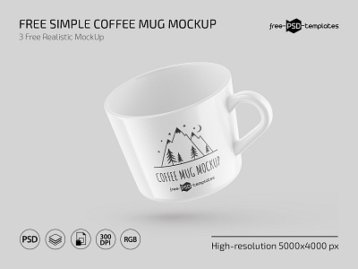 Free Simple Coffee Mug Mockup coffee cup cups free freebie mock up mockup mockups mug photoshop psd simple template templates