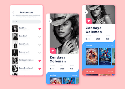 "StarSpotter" keep records of every actor and actress actor app design design figma interaction design ui ui design uiux ux design