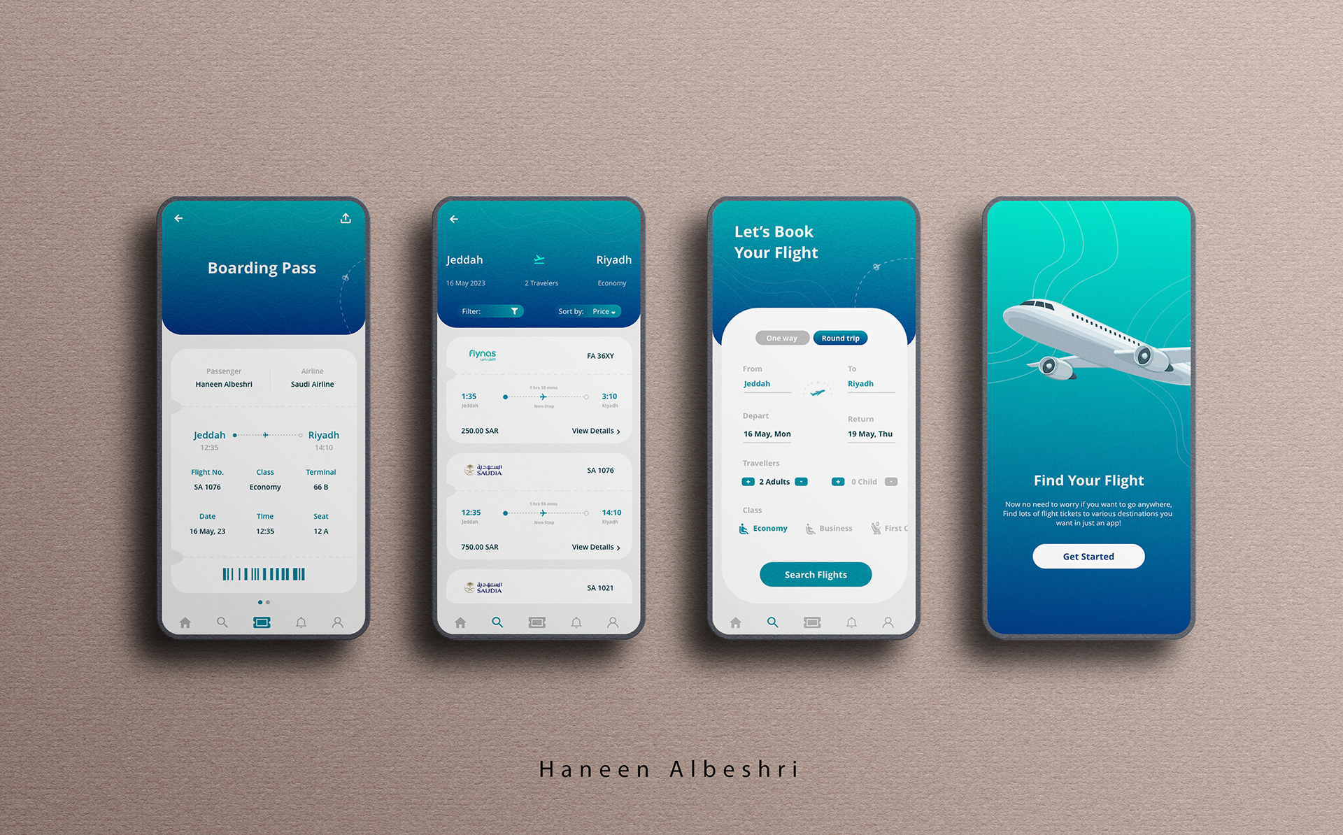 Example of Flight Ticket Booking App Design