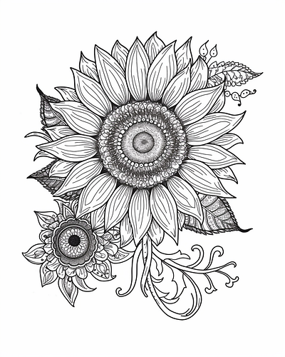 Beautiful Flower Coloring Page for Adult mandala coloring page