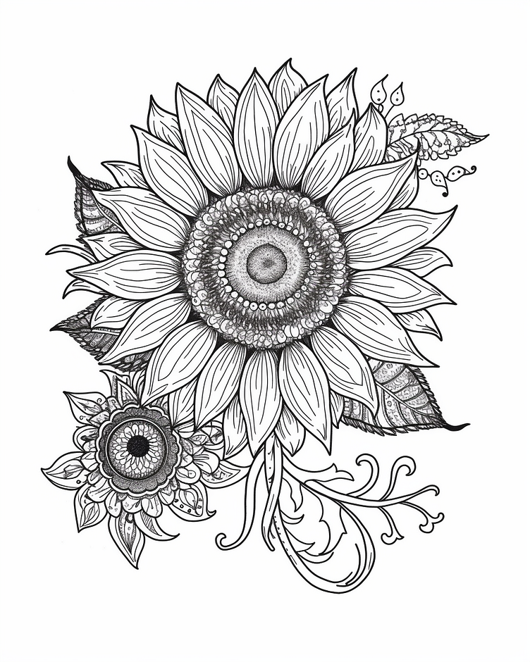 Beautiful Flower Coloring Page for Adult by Likhon Rahman on Dribbble