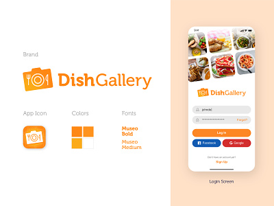 DishGallery - Brand, Visual Identity branding design graphic design logo mobile ui ui ui design visual identity