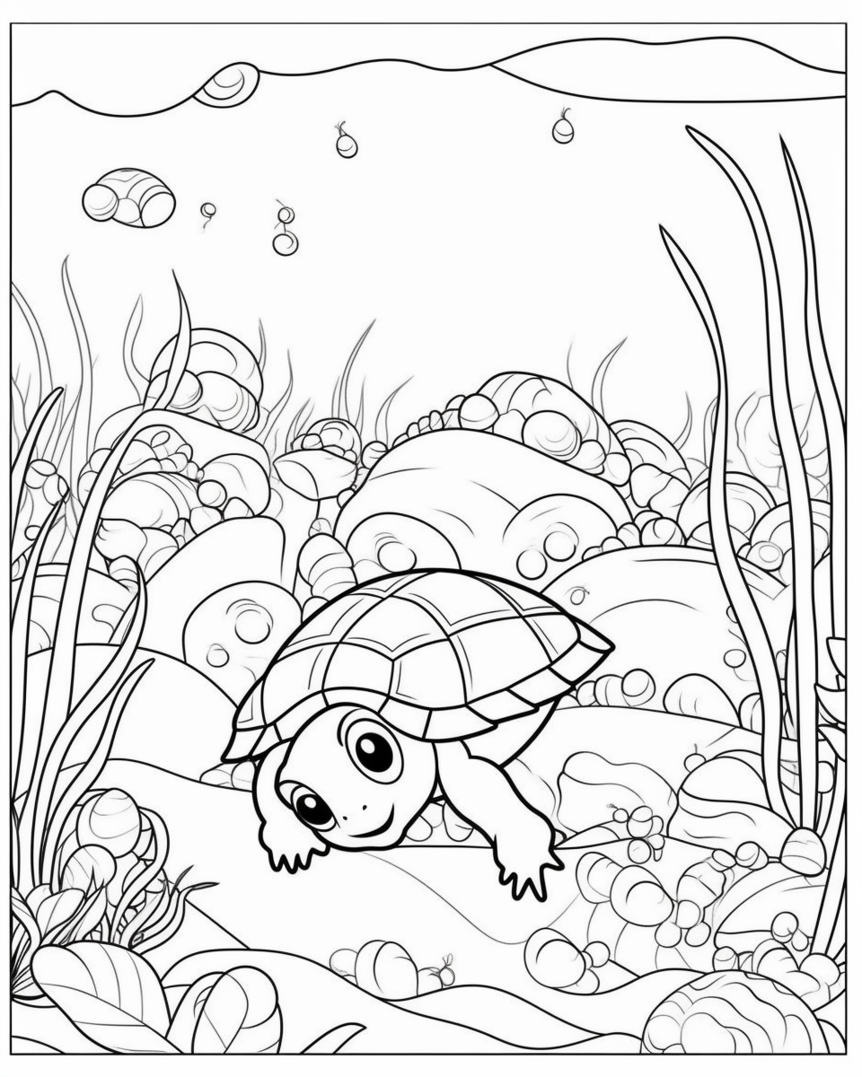 cute sea turtle coloring pages