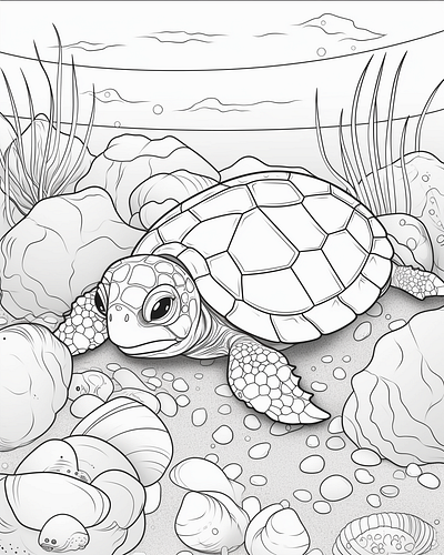 Beautiful Cute Turtle Coloring Pages by Likhon Rahman on Dribbble