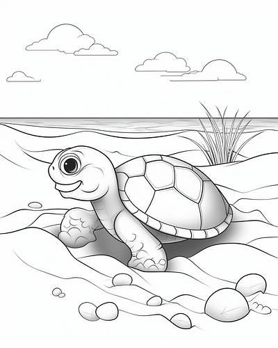 Beautiful Cute Turtle Coloring Pages patterned