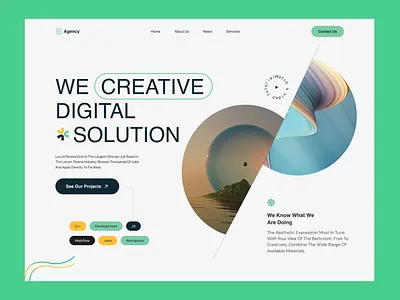 Creative Digital Agency agency agency landing page agency website clean clean design design digital agency digital marketing landing page marketing modern ui design web web design website website design