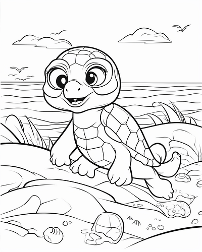 Beautiful Cute Turtle Coloring Pages patterned
