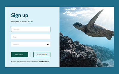#DailyUI #001 page photoshop signup turtles ui webdesign