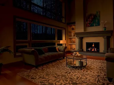 cozy room rain video 3d animation app design graphic design illustration motion graphics rain ui ux video editing