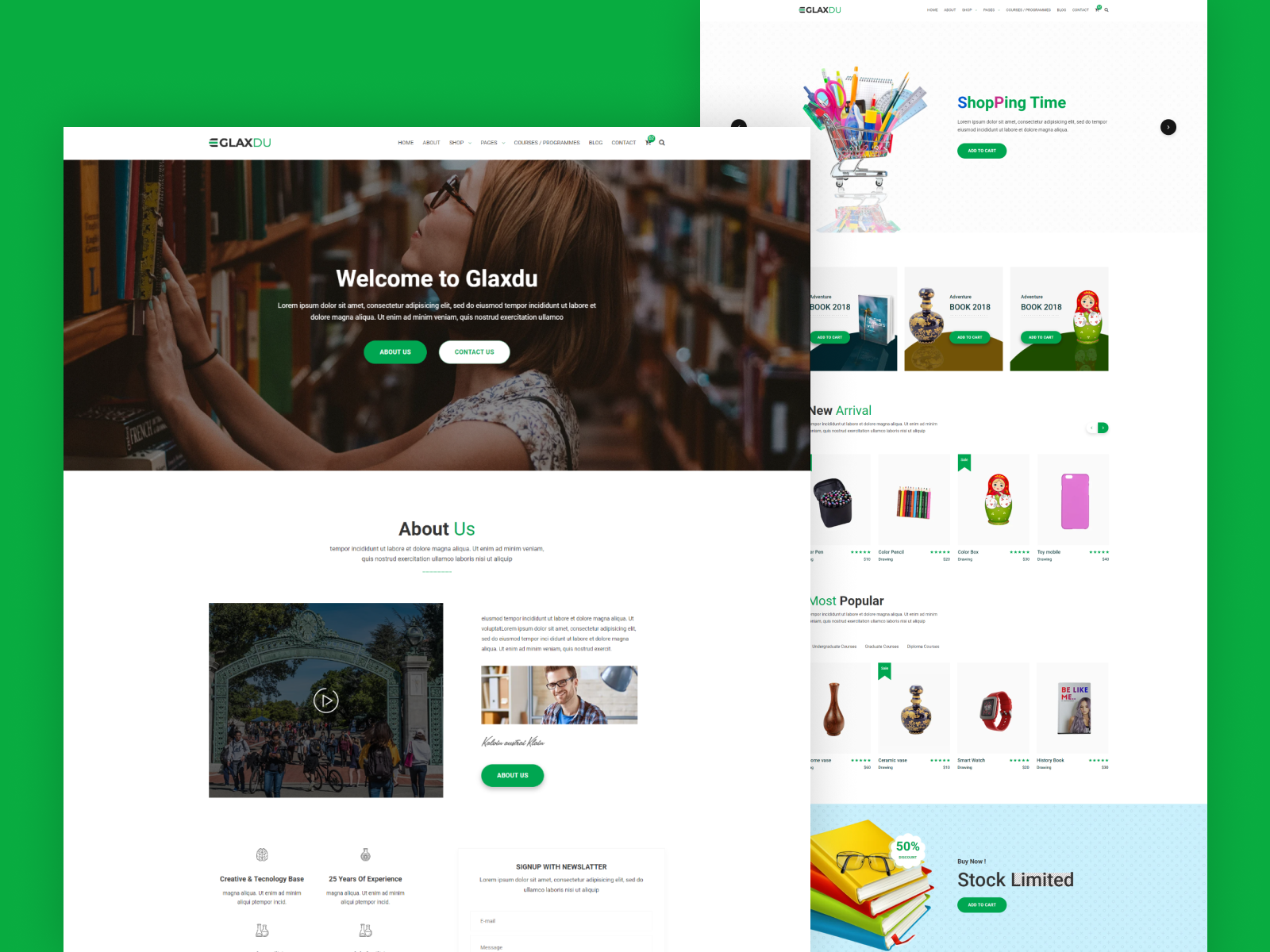 Institute Website Template For Education - Glaxdu By HasThemes On Dribbble