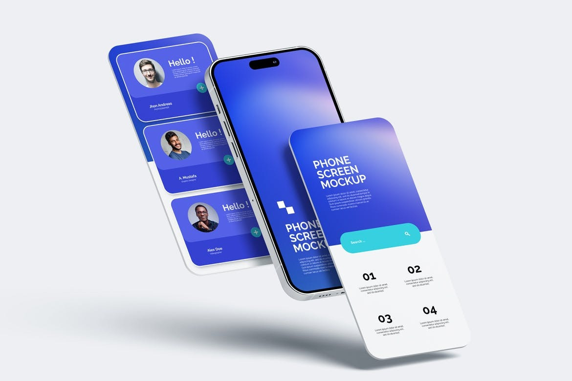 Portrait Phone With App Screen Mockup abstract clean device display laptop mac macbook mockup phone phone mockup presentation realistic simple smartphone theme ui ux web webpage website