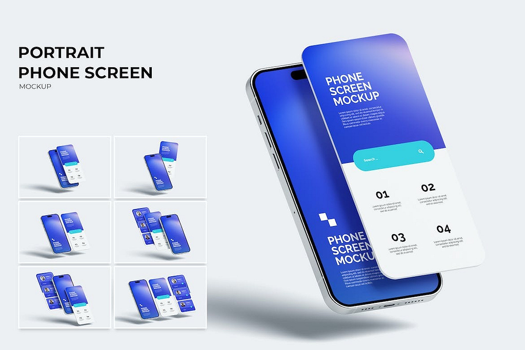 Portrait Phone With App Screen Mockup by Donna Garcia on Dribbble