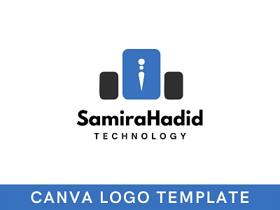 Premade Technology Speaker Canva Logo Template brand identity branding canva design logo logo design music speaker logo tech logo technology logo template