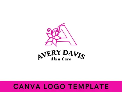 A Letter Floral Logo Canva Template a beauty logo brand identity branding canva design feminine logo floral logo letter logo logo logo design modern logo template