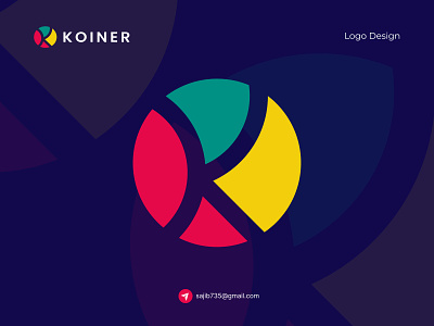 Koiner | Crypto trading Blockchain Logo Design blockchain coin crypto cryptocoin green k logo logo design logo designer logo idea logo mark logo type modern modern logo red yellow