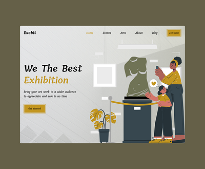 Exobit Landing Page Sample art exhibition graphic design illustration minimalism ui web design