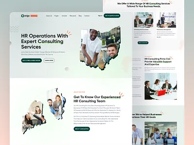 HR Management Consulting Business Landing Page agency website business colorful consultant consultation consulting consulting business landing page corporate financial fleexstudio gradient hr hr consulting human resources landing page management payroll uiux web design