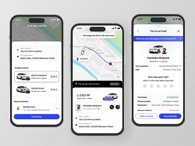 GoCab - Online Taxi App 🚖 app design car driver driver service ios design maps mobile app mobile design ride app rider taxi taxi app taxi booking taxi booking app trip uber uber design