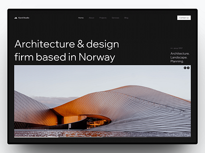 Fjord - Architecture studio website architecture branding design studio landing page real estate ui web design