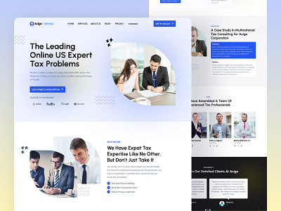 Tax Consulting Agency Landing Page accountant advisor bookkeeping business colorful consultant consultation consulting corporate finance financial fleexstudio gradient hr landing page tax tax consulting uiux web design webdesign