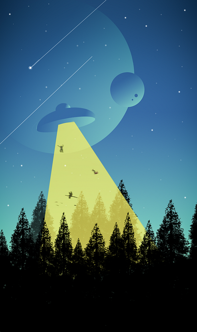 UFO alien artwork design graphic design illustration nature photoshop ufo ui wallpaper