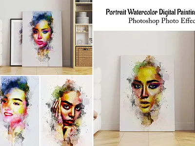 Portrait Digital Painting Effect 3d abstract animation art branding design drawing graphic design illustration motion graphics mrikhokon photo photo effect photoshop photoshop action ui