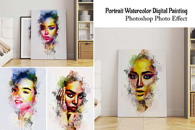 Portrait Digital Painting Effect 3d abstract animation art branding design drawing graphic design illustration motion graphics mrikhokon photo photo effect photoshop photoshop action ui