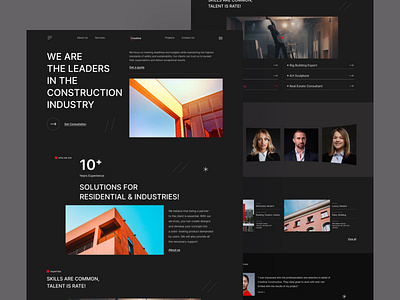 Industry - Landing page design app black them branding construction landing page construction website design industry landing page industry landing page design landing page landing page design minimal design simple design trendy design ui uiux ux ux design web ui website design