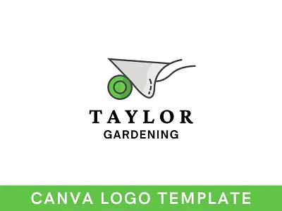 Farming Tools Trolley Canva Logo Template brand identity branding canva design farming farming logo gardening logo logo design