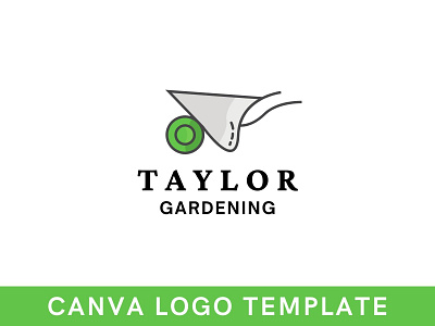 Farming Tools Trolley Canva Logo Template brand identity branding canva design farming farming logo gardening logo logo design