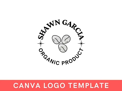 Organic Seeds Shop Canva Logo Template brand identity branding canva design farming gradening logo logo design organinc seeds template