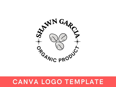 Organic Seeds Shop Canva Logo Template brand identity branding canva design farming gradening logo logo design organinc seeds template