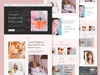 Beauty Care Web Design For Cosmetic Store beauty ui design costemic landing apge design e commerce design e commerce site design figma saimumbiz spa ui ui ux user interface web page design website